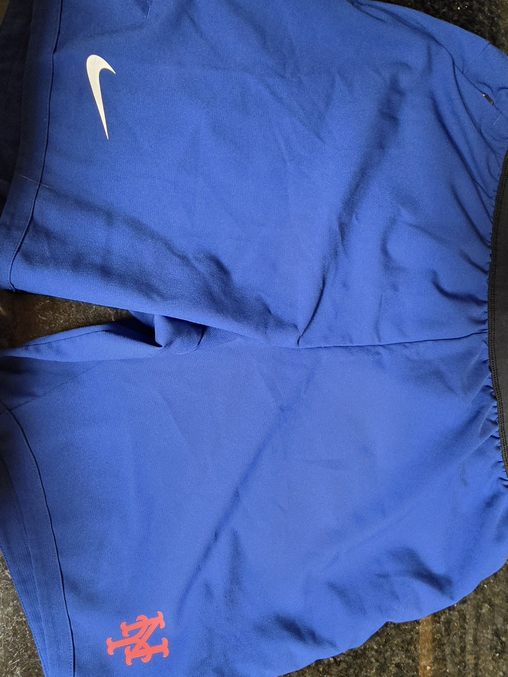 Nike Blue Dri-FIT Athletic Shorts with White Swoosh